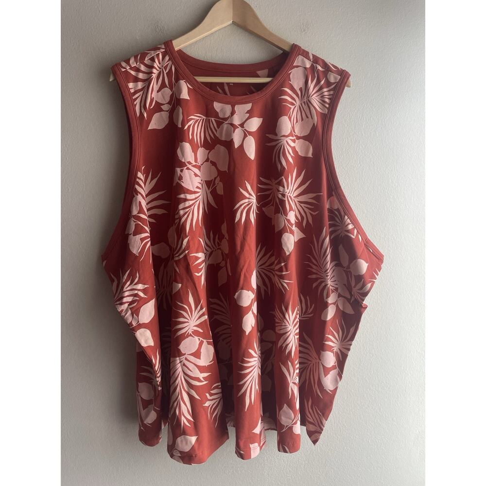 New Universal Standard Women Tank Top Orange Floral Plus Size 3XL